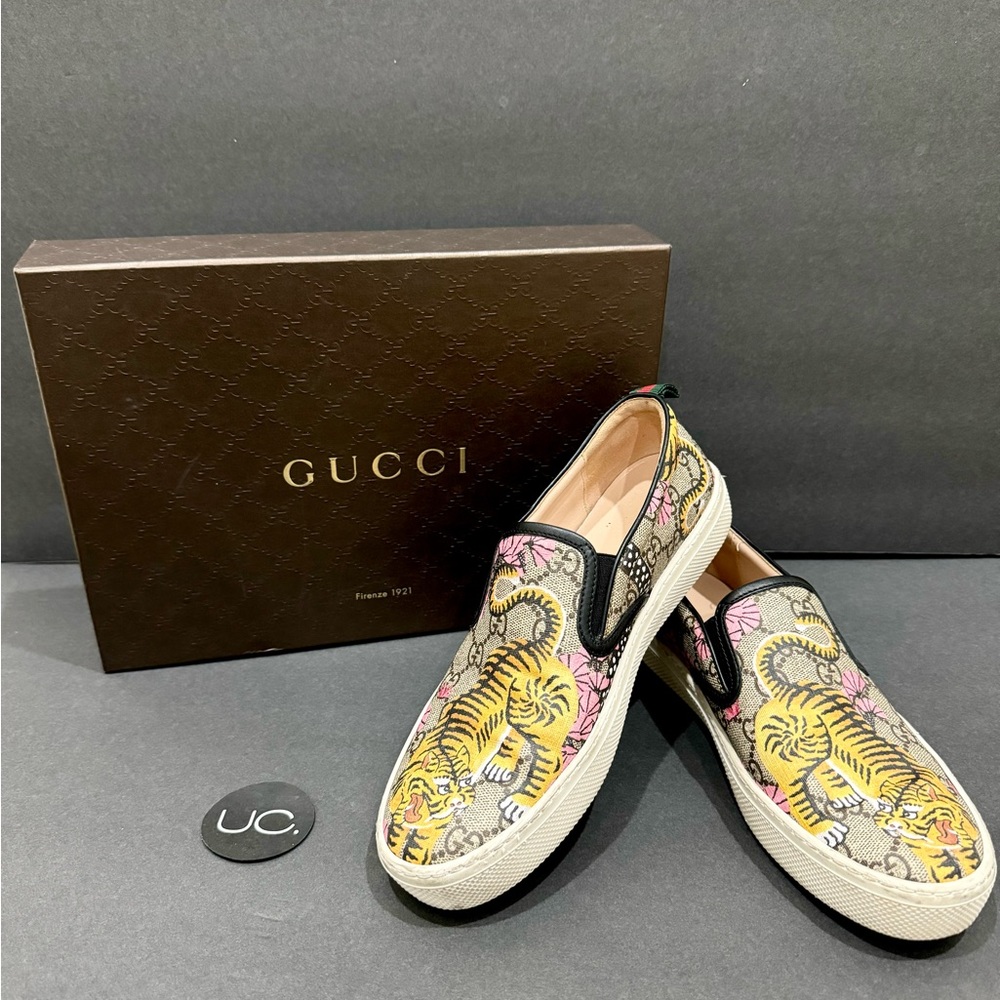 GUCCI GG Supreme Bengal Tiger Slip-on 407362 Brown 7 main image 0